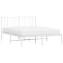 Estructura de cama de metal con cabecero blanca 135x190 cm de vidaXL, Camas y somieres - Ref: Foro24-352528, Precio: 93,79 €,...
