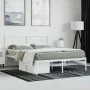 Estructura de cama de metal con cabecero blanca 135x190 cm de vidaXL, Camas y somieres - Ref: Foro24-352528, Precio: 93,79 €,...