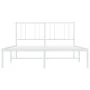 Estructura de cama de metal con cabecero blanca 135x190 cm de vidaXL, Camas y somieres - Ref: Foro24-352528, Precio: 93,79 €,...