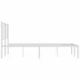 Estructura de cama de metal con cabecero blanca 135x190 cm de vidaXL, Camas y somieres - Ref: Foro24-352528, Precio: 93,79 €,...