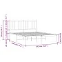 Estructura de cama de metal con cabecero blanca 135x190 cm de vidaXL, Camas y somieres - Ref: Foro24-352528, Precio: 93,79 €,...