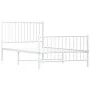 Estructura cama metal cabecero y estribo blanca 100x190 cm de vidaXL, Camas y somieres - Ref: Foro24-350943, Precio: 65,35 €,...