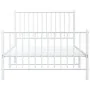 Estructura cama metal cabecero y estribo blanca 100x190 cm de vidaXL, Camas y somieres - Ref: Foro24-350943, Precio: 65,35 €,...