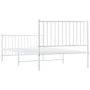 White metal bed frame with headboard and footboard 100x190 cm by vidaXL, Beds and slatted bases - Ref: Foro24-350943, Price: ...