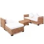 Juego de sofás de 14 piezas ratán natural de vidaXL, Sofás - Ref: Foro24-244626, Precio: 853,11 €, Descuento: %