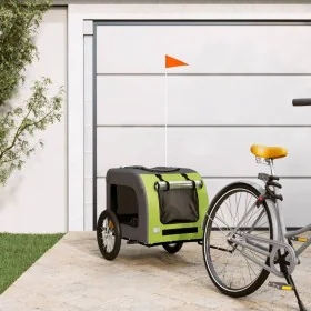 Pet Bicycle Trailer Iron Oxford Cloth Green Gray by vidaXL, pet strollers - Ref: Foro24-93836, Price: 100,47 €, Discount: %