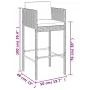 Mesa y taburetes altos jardín 9 pzas y cojines ratán PE gris de vidaXL, Conjuntos de jardín - Ref: Foro24-3200654, Precio: 72...