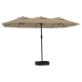 Sombrilla doble gris taupe 449x245 cm de vidaXL, Sombrillas - Ref: Foro24-362948, Precio: 155,19 €, Descuento: %