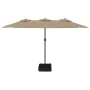 Sombrilla doble gris taupe 449x245 cm de vidaXL, Sombrillas - Ref: Foro24-362948, Precio: 155,19 €, Descuento: %