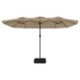 Sombrilla doble gris taupe 449x245 cm de vidaXL, Sombrillas - Ref: Foro24-362948, Precio: 155,19 €, Descuento: %
