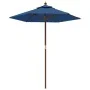 Sombrilla de jardín con poste de madera azul celeste 196x231 cm de vidaXL, Sombrillas - Ref: Foro24-363166, Precio: 54,56 €, ...