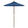 Sombrilla de jardín con poste de madera azul celeste 196x231 cm de vidaXL, Sombrillas - Ref: Foro24-363166, Precio: 54,56 €, ...