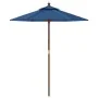 Sombrilla de jardín con poste de madera azul celeste 196x231 cm de vidaXL, Sombrillas - Ref: Foro24-363166, Precio: 54,56 €, ...