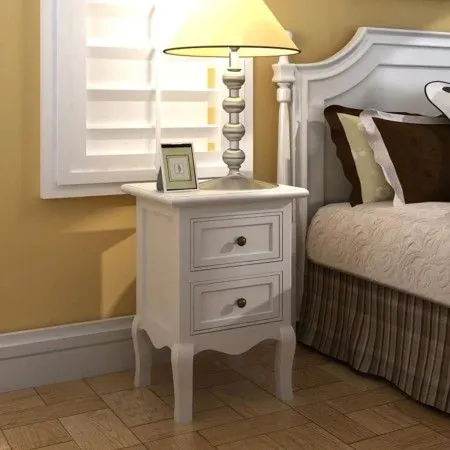 Mesitas de noche con 2 cajones 2 unidades MDF blanca de vidaXL, Mesitas de noche - Ref: Foro24-60638, Precio: 176,10 €, Descu...