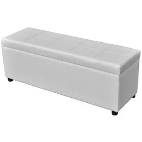 Long White Wooden Storage Bench by vidaXL, Benches for halls and storage - Ref: Foro24-241062, Price: 142,49 €, Discount: %