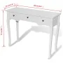Mesa consola tocador con tres cajones blancos de vidaXL, Mesas auxiliares - Ref: Foro24-241143, Precio: 159,38 €, Descuento: %