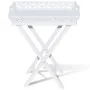 Mesa auxiliar con bandeja blanca de vidaXL, Mesas auxiliares - Ref: Foro24-241148, Precio: 75,32 €, Descuento: %