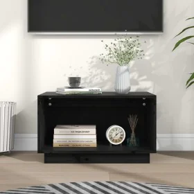 Mueble de TV de madera maciza de pino negro 60x35x35 cm de vidaXL, Muebles TV - Ref: Foro24-813828, Precio: 35,34 €, Descuent...