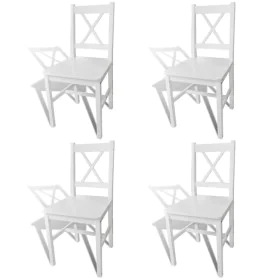 Sillas de comedor 4 unidades madera de pino blancas de vidaXL, Sillas de comedor - Ref: Foro24-241511, Precio: 176,97 €, Desc...