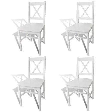 Sillas de comedor 4 unidades madera de pino blancas de vidaXL, Sillas de comedor - Ref: Foro24-241511, Precio: 176,97 €, Desc...