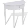 Mesa consola semicircular con cajón blanca de vidaXL, Mesas auxiliares - Ref: Foro24-241530, Precio: 142,20 €, Descuento: %
