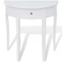 Mesa consola semicircular con cajón blanca de vidaXL, Mesas auxiliares - Ref: Foro24-241530, Precio: 142,20 €, Descuento: %