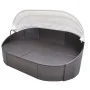 Tumbona con dosel de ratán sintético marrón de vidaXL, Camas para exteriores - Ref: Foro24-41831, Precio: 460,80 €, Descuento: %