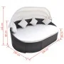 Tumbona con dosel de ratán sintético marrón de vidaXL, Camas para exteriores - Ref: Foro24-41831, Precio: 460,80 €, Descuento: %