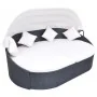 Tumbona de jardín con dosel de ratán sintético negro de vidaXL, Camas para exteriores - Ref: Foro24-41832, Precio: 551,53 €, ...