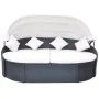 Tumbona de jardín con dosel de ratán sintético negro de vidaXL, Camas para exteriores - Ref: Foro24-41832, Precio: 551,53 €, ...