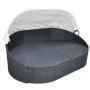 Tumbona de jardín con dosel de ratán sintético negro de vidaXL, Camas para exteriores - Ref: Foro24-41832, Precio: 551,53 €, ...