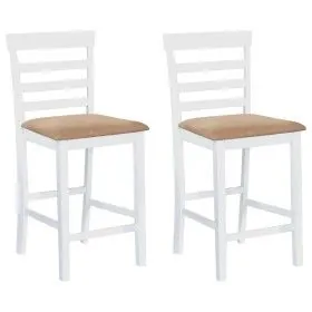 Kitchen stools 2 units white fabric by vidaXL, Kitchen stools - Ref: Foro24-241702, Price: 165,56 €, Discount: %