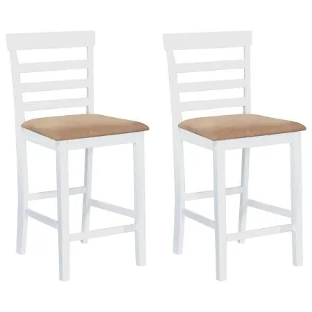 Taburetes de cocina 2 unidades tela blanco de vidaXL, Taburetes de cocina - Ref: Foro24-241702, Precio: 165,56 €, Descuento: %