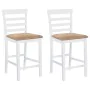 Taburetes de cocina 2 unidades tela blanco de vidaXL, Taburetes de cocina - Ref: Foro24-241702, Precio: 165,56 €, Descuento: %