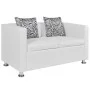 Sofá de 2 plazas de cuero artificial blanco de vidaXL, Sofás - Ref: Foro24-242212, Precio: 231,82 €, Descuento: %