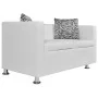 Sofá de 2 plazas de cuero artificial blanco de vidaXL, Sofás - Ref: Foro24-242212, Precio: 231,82 €, Descuento: %