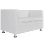 Sofá de 2 plazas de cuero artificial blanco de vidaXL, Sofás - Ref: Foro24-242212, Precio: 231,82 €, Descuento: %