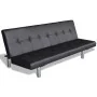 Sofá cama con dos cojines cuero artificial ajustable negro de vidaXL, Sofás - Ref: Foro24-241722, Precio: 333,61 €, Descuento: %