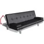 Sofá cama con dos cojines cuero artificial ajustable negro de vidaXL, Sofás - Ref: Foro24-241722, Precio: 333,61 €, Descuento: %