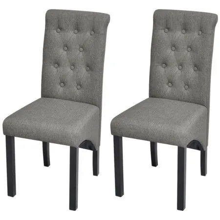 Sillas de comedor 2 unidades tela gris claro de vidaXL, Sillas de comedor - Ref: Foro24-242222, Precio: 176,78 €, Descuento: %