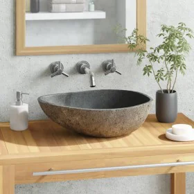 Lavabo ovalado piedra de río (37-46)x(29-36) cm de vidaXL, Lavabos - Ref: Foro24-242667, Precio: 89,09 €, Descuento: %