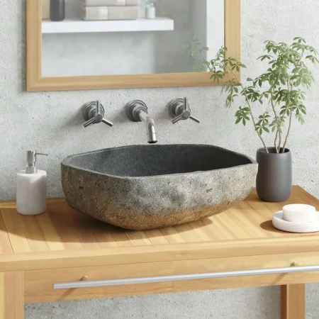 Ovales Flusssteinwaschbecken 45-53 cm von vidaXL, Sinkt - Ref: Foro24-242668, Preis: 129,35 €, Rabatt: %