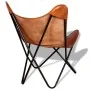 Silla Butterfly de cuero auténtico marrón de vidaXL, Sillones - Ref: Foro24-243728, Precio: 93,81 €, Descuento: %