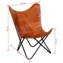 Silla Butterfly de cuero auténtico marrón de vidaXL, Sillones - Ref: Foro24-243728, Precio: 93,81 €, Descuento: %