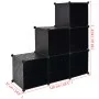 Estantería de cubos con 6 compartimentos negro de vidaXL, Zapateros y organizadores de calzado - Ref: Foro24-244923, Precio: ...