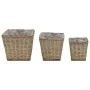 Arriate de mimbre con forro de PE 3 unidades de vidaXL, Maceteros y jardineras - Ref: Foro24-246833, Precio: 44,10 €, Descuen...
