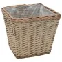 Arriate de mimbre con forro de PE 3 unidades de vidaXL, Maceteros y jardineras - Ref: Foro24-246833, Precio: 44,10 €, Descuen...