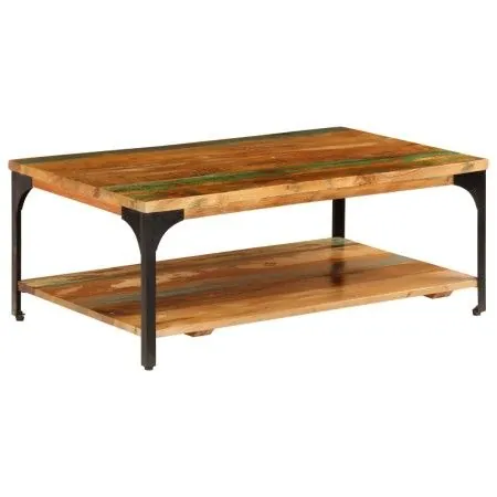 Mesa de centro con estante madera maciza reciclada 100x60x35 cm de vidaXL, Mesas de centro - Ref: Foro24-247324, Precio: 109,...