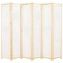 Biombo divisor de 6 paneles de tela color crema 240x170x4 cm de vidaXL, Divisores de ambientes - Ref: Foro24-248174, Precio: ...