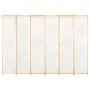 Biombo divisor de 6 paneles de tela color crema 240x170x4 cm de vidaXL, Divisores de ambientes - Ref: Foro24-248174, Precio: ...